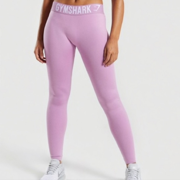 Gymshark Fit Leggings- Dash Pastel Grape/White Size Small. - Picture 4 of 9